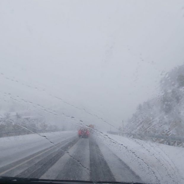 Nieve en carretera Foto: EuropaPress 