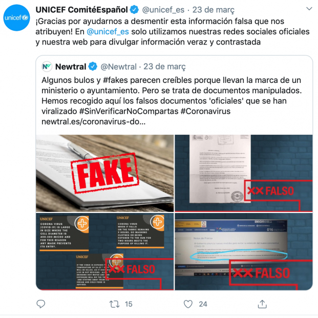 ¡Ojo! Los bulos sobre coronaviurs que no provienen de Unicef ¡Ojo! Los bulos sobre coronaviurs que no provienen de Unicef