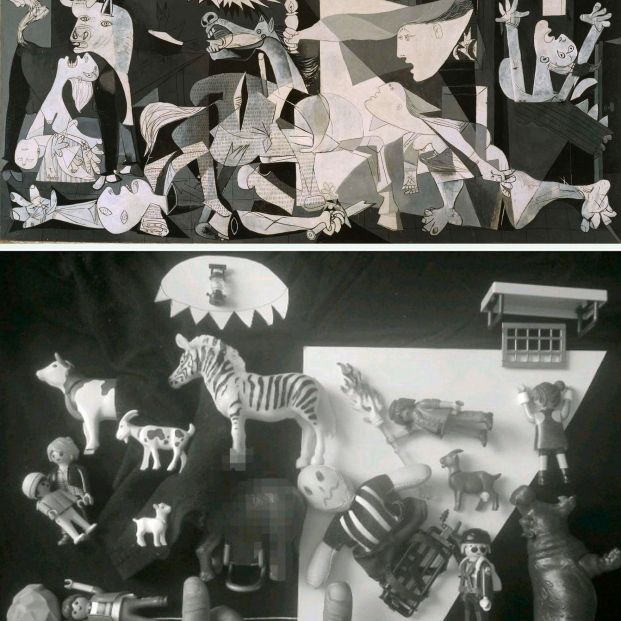 'Guernica' de Picasso (Joel Rubio y su madre Eva Martínez) 'Guernica' de Picasso (Joel Rubio y su madre Eva Martínez)