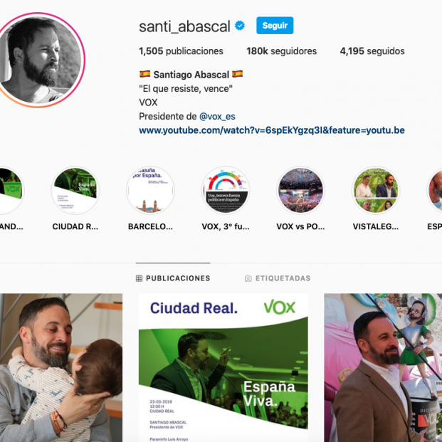Instagram de Santiago Abascal Instagram de Santiago Abascal