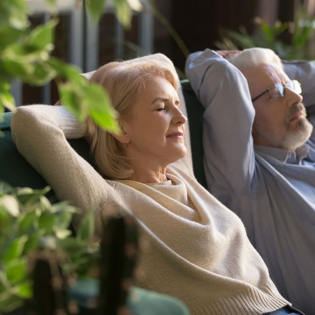 bigstock Peaceful Middle Aged Man And W 299860993