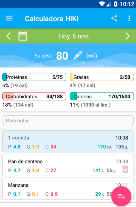 Calculadora de calorías HiKi Calculadora de calorías HiKi