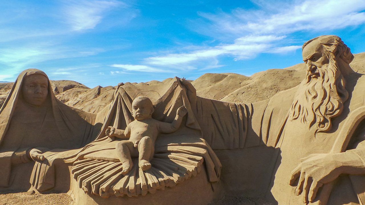 Belén de arena en Las Palmas de Gran Canaria. Foto: Ayuntamiento