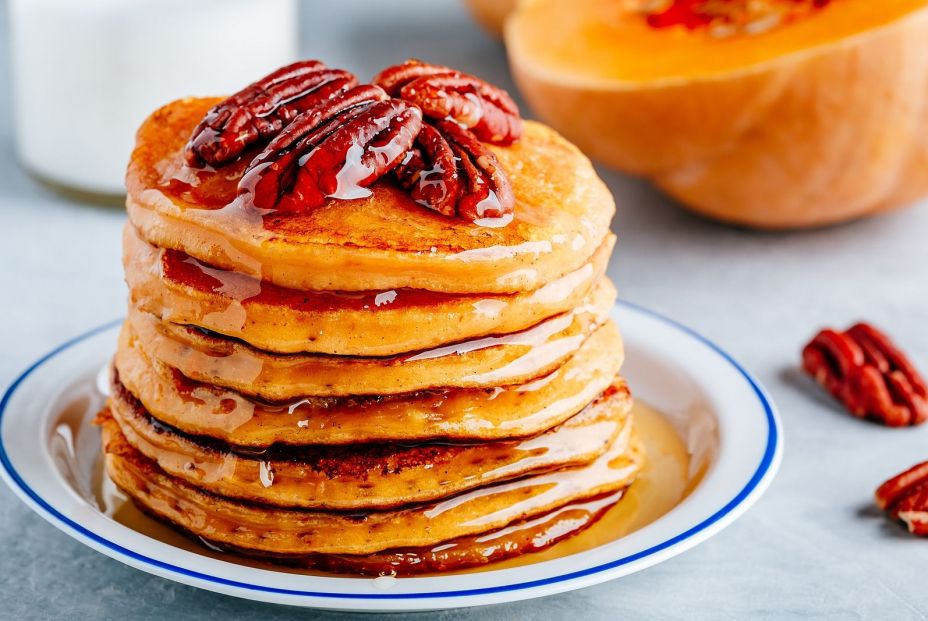 bigstock Pumpkin Pancakes With Pecans A 326865097