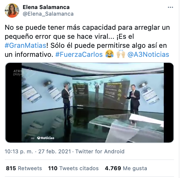 Tweet icono mayores de 55 de Elena Salamanca