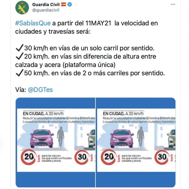 Tuit DGT cambios de límites de velocidad. Tuit DGT cambios de límites de velocidad.