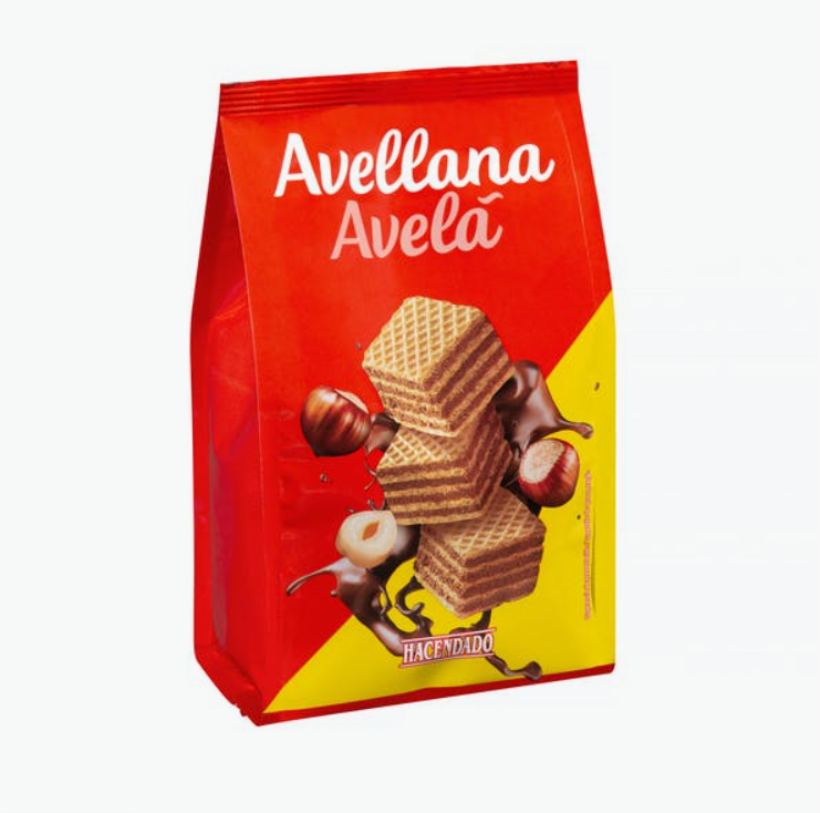 Barquillos con crema de avellanas Mercadona