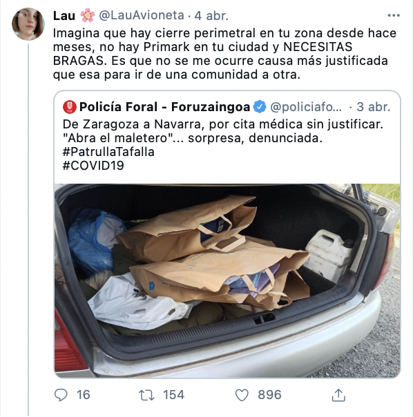 Chiste sobre la sanción por saltarse el cierre perimetral para comprar en Primark