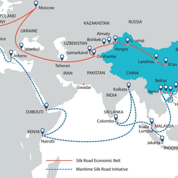 Mapa de la Nueva Ruta de la Seda Mapa de la Nueva Ruta de la Seda