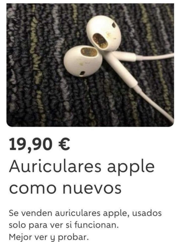 Auriculares apple en Wallapop (Foto: Wallapuff)