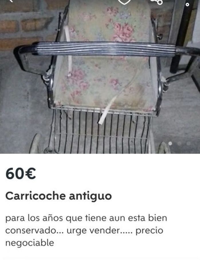 Carricoche antiguo en Wallapop (Foto: Wallapuff)