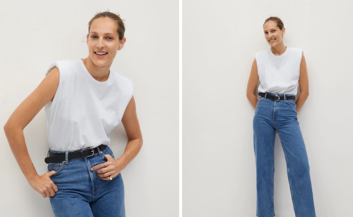 Camiseta hombreras Mango Camiseta hombreras Mango