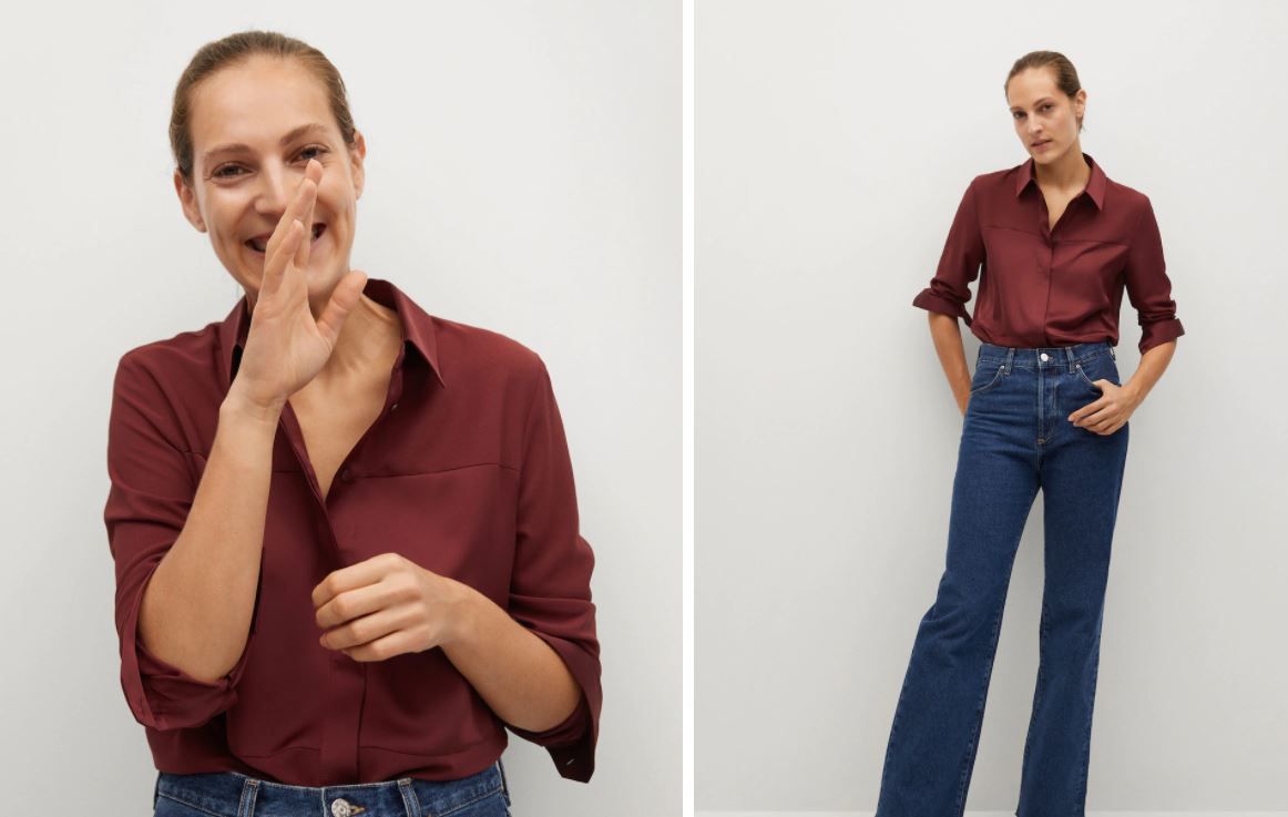 Camisa satinada Mango Camisa satinada Mango