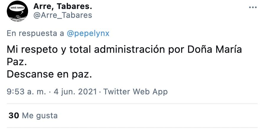 Tuit admirando a Mari Paz 