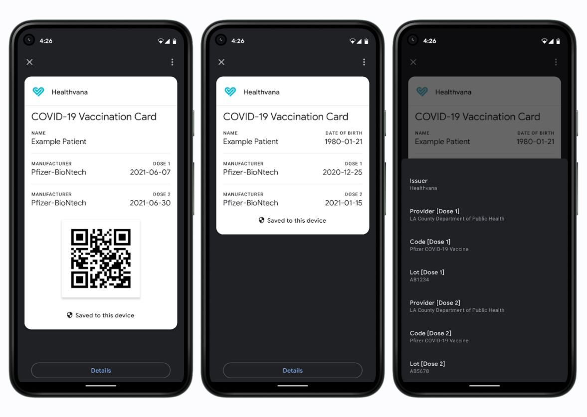 Certificado Covid19 Google