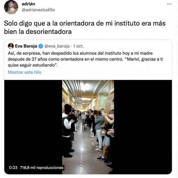 "Solo digo que a la orientadora de mi instituto era más bien la desorientadora" (Foto:Twitter, @adrianestudillo) "Solo digo que a la orientadora de mi instituto era más bien la desorientadora" (Foto:Twitter, @adrianestudillo)