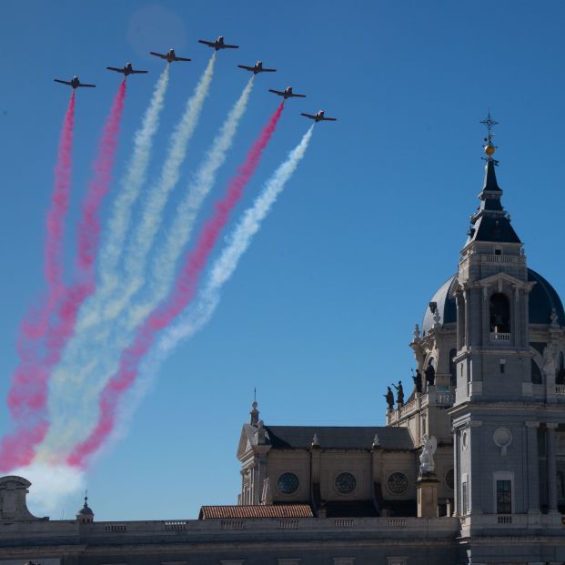 La Patrulla Águila en el desfile del 12 de octubre. Foto: José Oliva / Europa Press La Patrulla Águila en el desfile del 12 de octubre. Foto: José Oliva / Europa Press