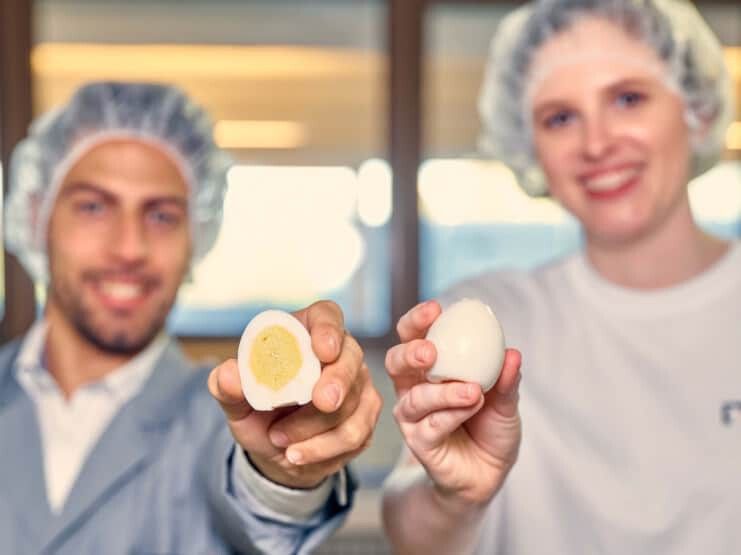 Huevo duro vegano. Foto Migros Huevo duro vegano. Foto Migros