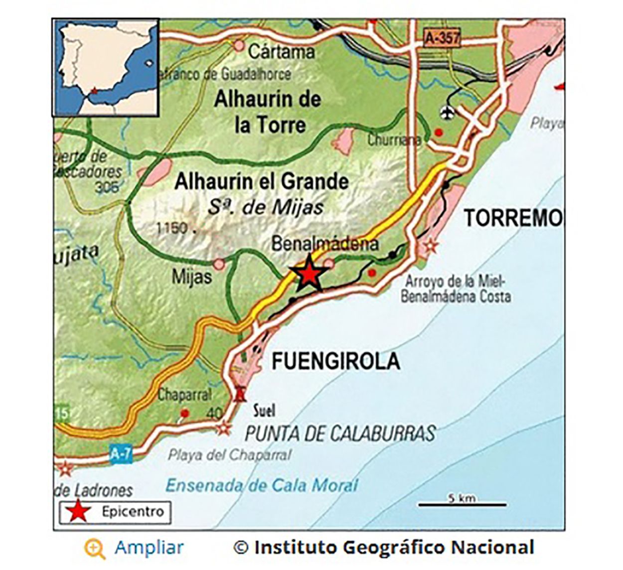 Un terremoto hace temblar Benalmádena y se deja notar en otros puntos de Málaga capital