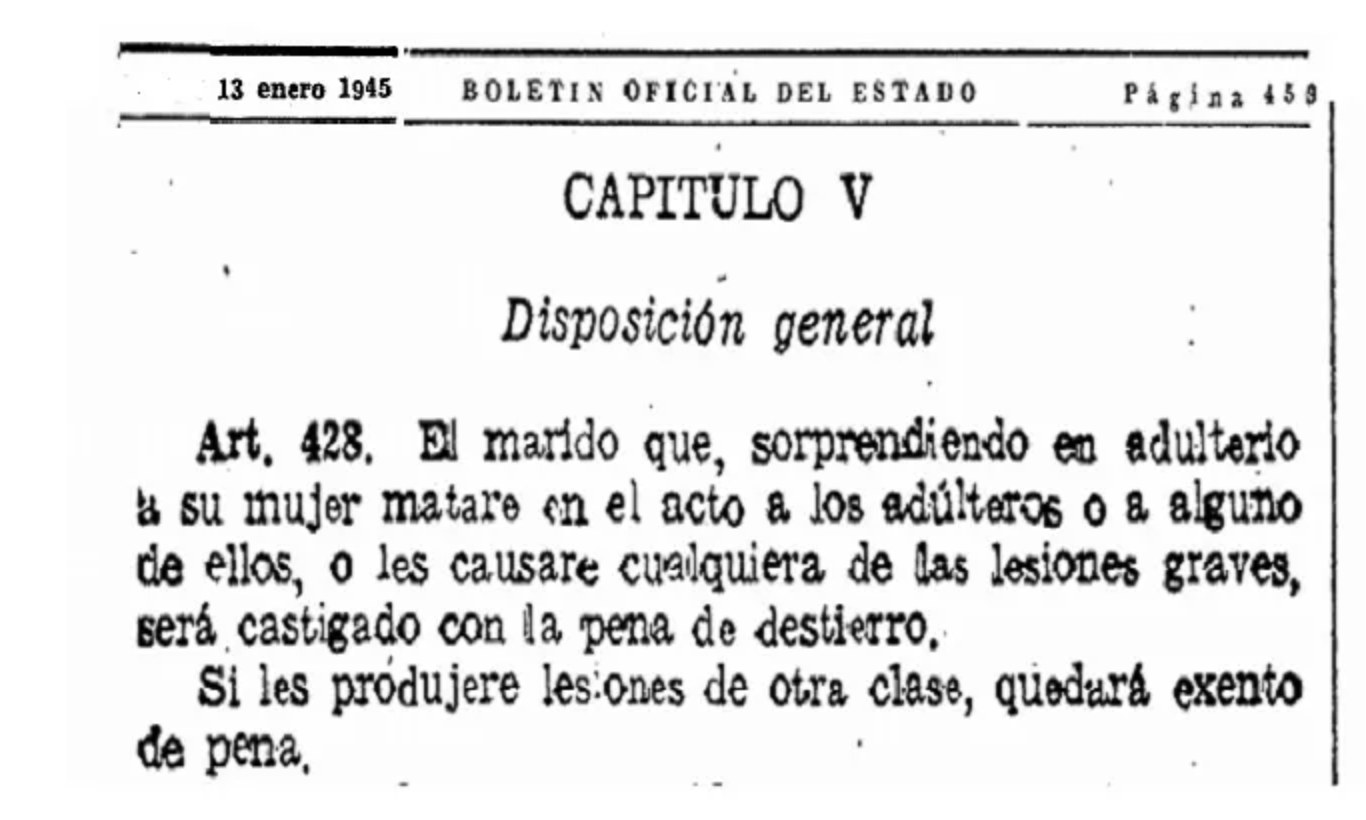 Código Penal franquista. Foto: BOE Código Penal franquista. Foto: BOE