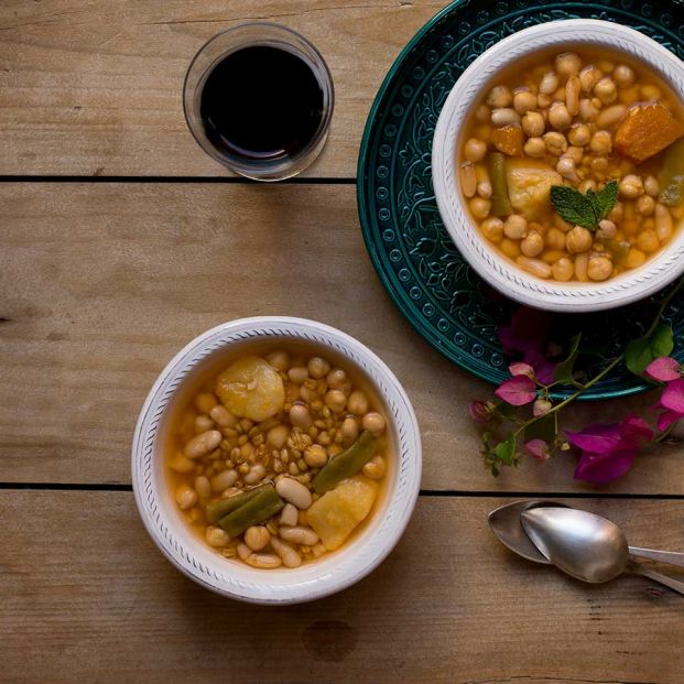 Guiso de trigo murciano, una receta vegana completa y saludable para no echar de menos la carne. Foto: Murcia turística